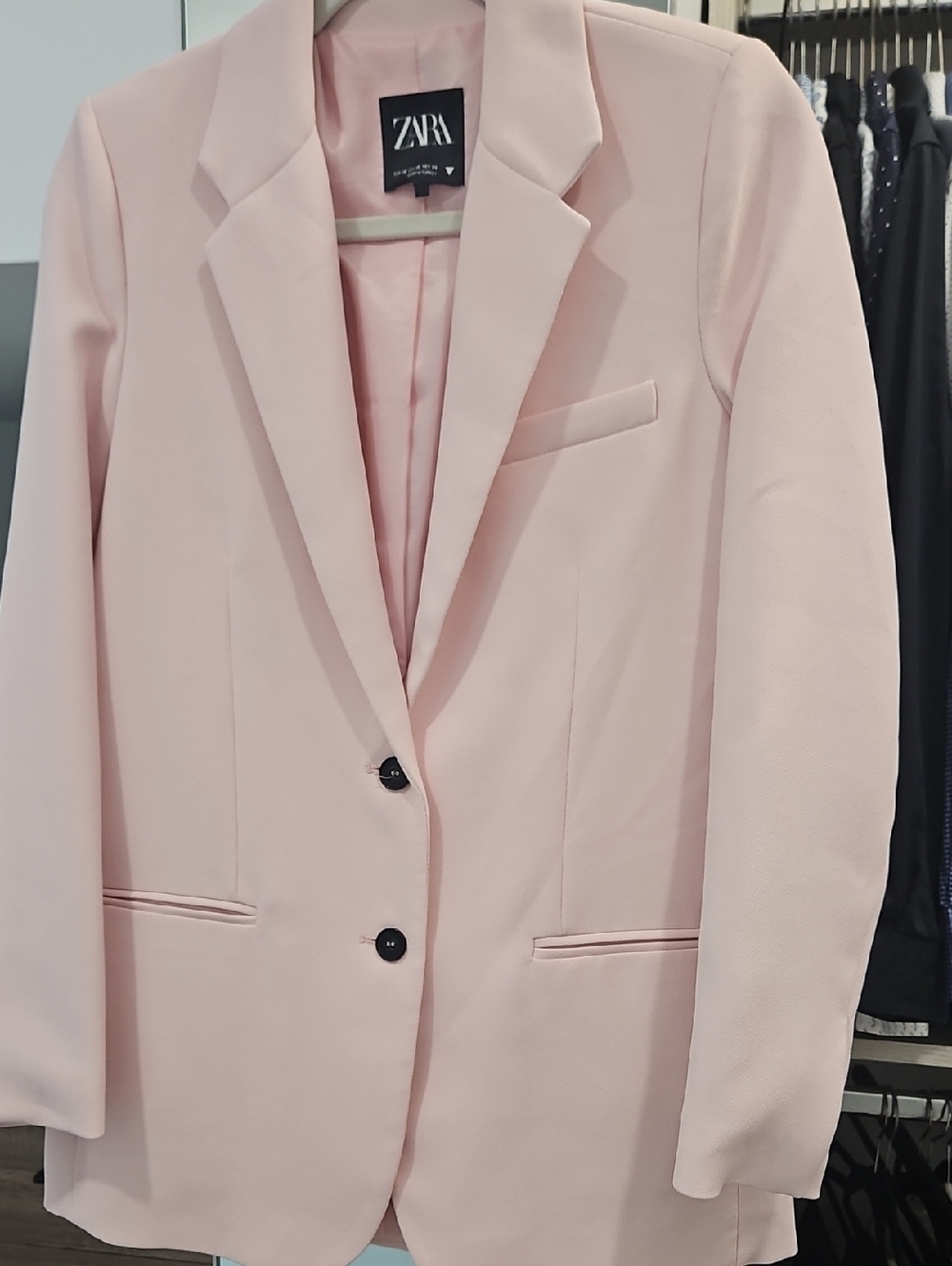 ZARA Blush Pink Single-Breasted Blazer
